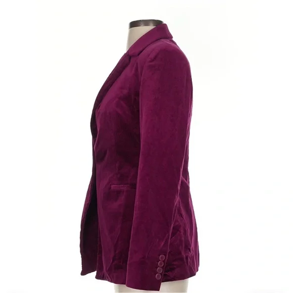 Theory Purple Velvet Blazer with Notched Lapels - Picture 4 of 4
